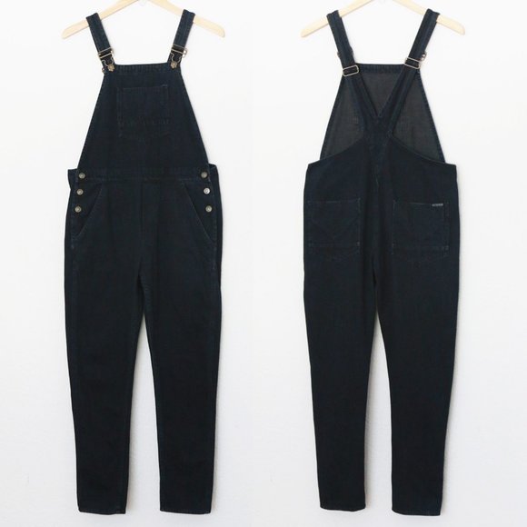 Hudson London Overalls S in Night Train Faded Blue Black Denim Relaxed Fit $245 - Picture 15 of 16